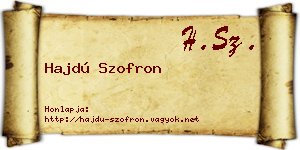 Hajdú Szofron névjegykártya